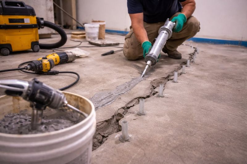 Cracked Basement Floor Repair in Zimmerman, MN