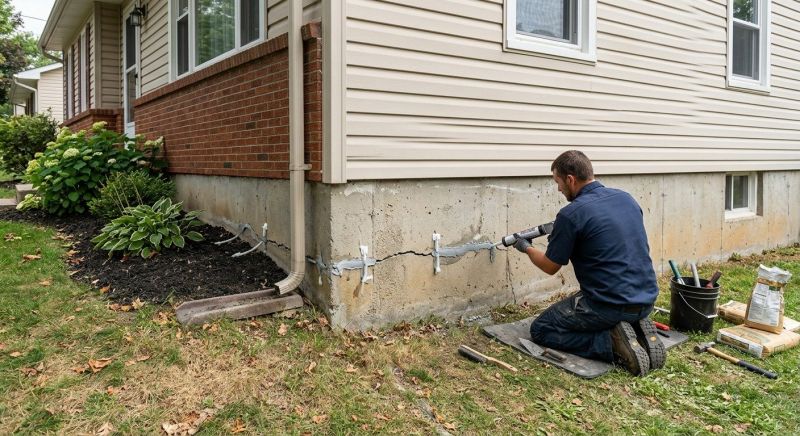 Cracked Foundation Repair in Anoka County, MN