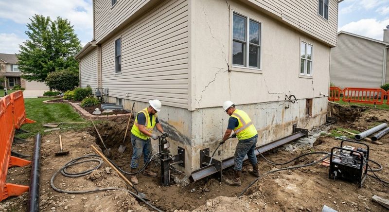 Sinking Foundation Repair in Saint Francis, MN